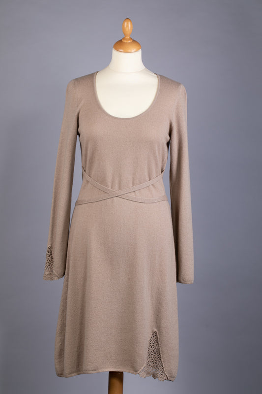 robe légère Jade 100% cachemire col rond manches